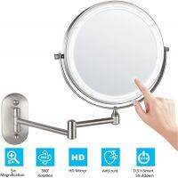 ❂ 8-Inch Wall-Mounted Fill Light Makeup Double-Sided Bathroom Mirror With LED Color Temperature Control 3X/5X/7X/10X Magnified