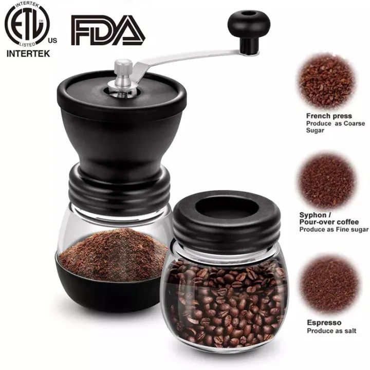 Manual Burr Coffee Grinder with Ceramic Conical Burr Mill Infinitely