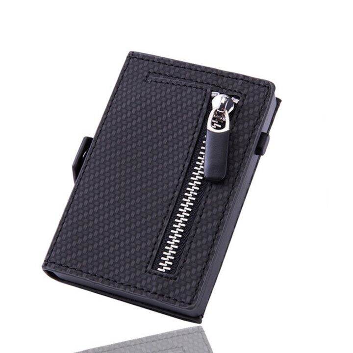 layor-wallet-คาร์บอนไฟเบอร์-rfid-ผู้ถือบัตรกระเป๋าสตางค์ผู้ชายซิปกระเป๋าเงินเหรียญชายบางมินิบางเมจิกกระเป๋าสตางค์กระเป๋าเงินขนาดเล็ก-wolet-สำหรับผู้ชาย