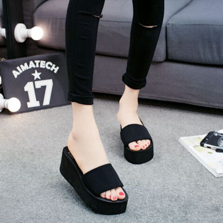 new-2023-elastic-wedge-with-flat-a-ms-word-is-cool-procrastinate-sponge-slippers-summer-wholesale-and-foreign-trade