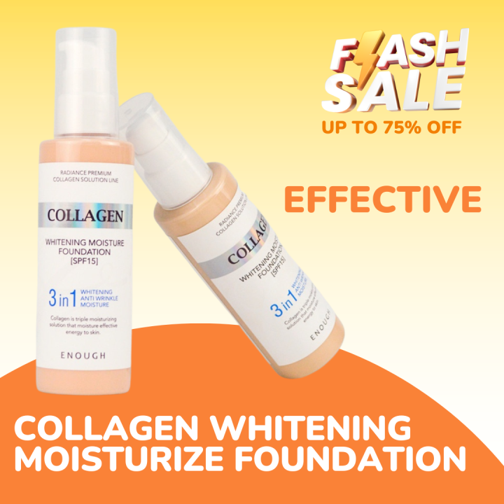 Original 3 In 1 Enough Collagen Whitening Moisture Liquid Foundation ...