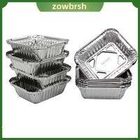 ZOWBRSH 50 PACK 34ออนซ์ออนซ์ กระทะฟอยล์อลูมิเนียม ทนทานสำหรับงานหนัก 6.3x8.7นิ้ว กล่องขนมปังใช้แล้วทิ้ง แบบพกพาได้ มีฝาปิด กระทะอบขนม การทำอาหารการทำอาหาร