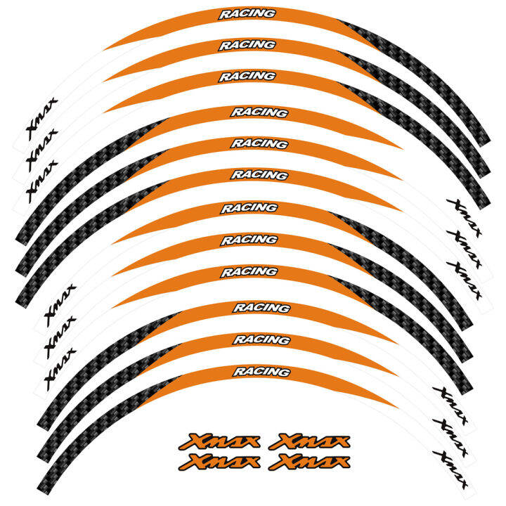 สติกเกอร์ศูนย์กลางยางขอบล้อรถจักรยานยนต์สติกเกอร์สะท้อนแสงสำหรับยามาฮ่า-x-max-xmax300-xmax250ด้านหน้า15-ด้านหลัง14-นิ้ว-xmax-อุปกรณ์เสริมมอเตอร์