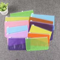 6PCS A6 Binder Pockets Binder Zipper Folders for 6-Ring Notebook Binder Waterproof PVC Leaf Pouch Document Filing Bags
