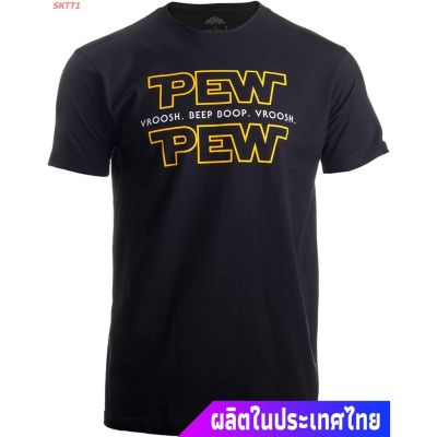 เสื้อยืดลำลอง Pew Pew Wars Funny Sci-fi Space Star Noises Science For Geek Men Women T-Shirt Mens Womens T-shirtsS-5XL