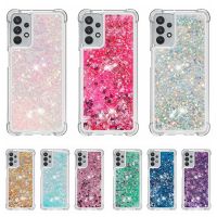 Glitter Case for Samsung Galaxy A02 M02 A12 A42 A52 A72 5G A02S A32 4G Case Clear Bright Dynamic Liquid Phone Cover Capa Women