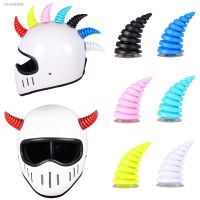 ✑ New Long Threaded Devil Horns Motorcycle Helmet Sticker Decoration Electric Car Styling Horn Decor Helmet Accessories