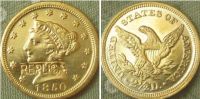 【Free-delivery】 $2.5 Liberty Gold 1850-O Coins