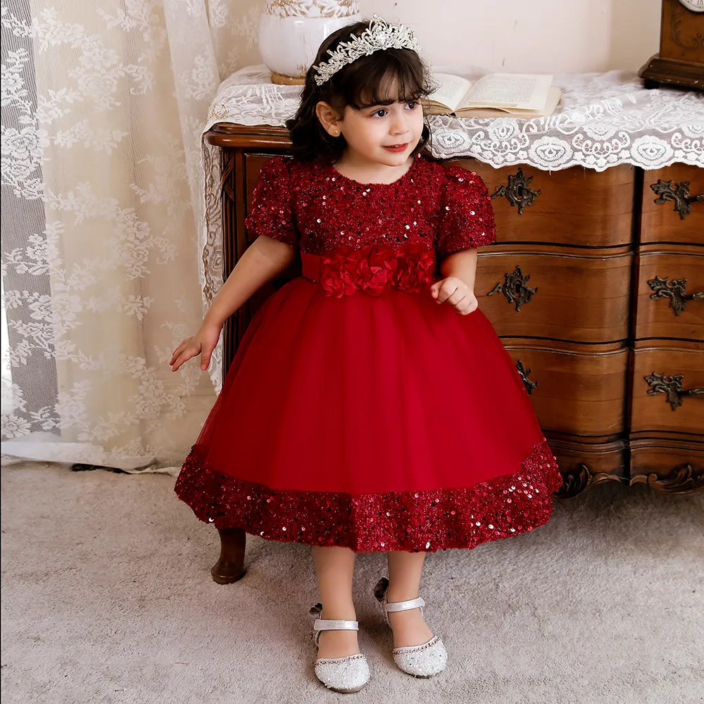 Children's Party Dress Long Sleeves