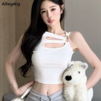 Crop Tops Tanks Women Hollow Out Pure Slim Hotsweet High Street Summer All-match Safari Style BF Cool Schoolgirls Ulzzang Chic