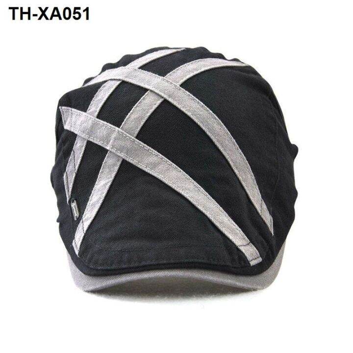 hat-mens-spring-and-autumn-casual-simple-peaked-cap-well-shaped-patch-strip-forward-hat-trendy-sun-visor