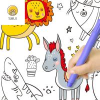 SHUI70300เด็ก3090ซม. ของเล่นวาดสีเหนียวแบบทำมือของเล่นก่อนการศึกษาม้วนกระดาษม้วนกระดาษ Kertas Mewarnai สีเติมม้วนกระดาษวาดม้วนของเล่นภาพวาด Diy