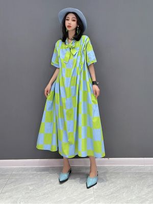 XITAO Dress Fashion Casual Bow Bow Collar Women Print Dress