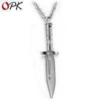 Opk Korean Jewelry Wholesale New Fashion Jewelry Unique Shape Titanium Steel Dagger Necklace Pendant