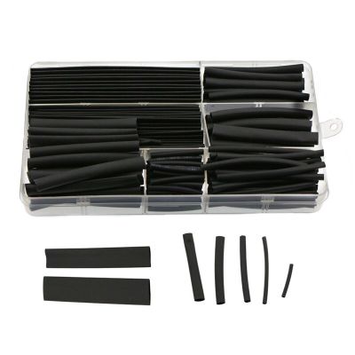 150Pcs Boxed Heat Shrinkable Sleeving 2:1 Black Electronic DIY Kit Insulated Polyolefin Sheathed Shrink Sleeve Cables AndCable Electrical Circuitry Pa