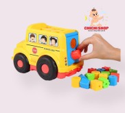 Đồ Chơi Xe Bus Thả Hình Khối Kết Hợp Xâu Dây Rèn Luyện Kỹ Năng Phối Hợp