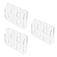 3X Clear Acrylic Remote Control Holder Wall Mount Media Organizer Storage Box (Three Compartments)