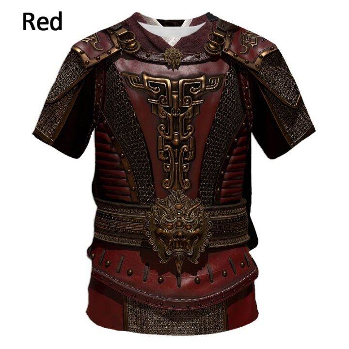 2023-new-medieval-armor-3d-print-t-shirt-mens-casual-funny-round-neck-short-sleeved-t-shirt-s-5xl