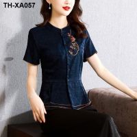 Tortoise cracked silk mulberry womens 2023 summer new high-end retro temperament tops