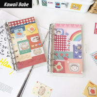 Kawaii A6 Binder 6 Ring Cute Notebooks Journals Sketchbook Diary Agenda Planner School Supplies Office Accessories Notepad PVC