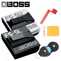 Boss Fs-5U FS-5L Nonlatching Footswitch Metal Footswitches Bundle with Picks, Pickbag, Polishing Cloth and Strings Winder