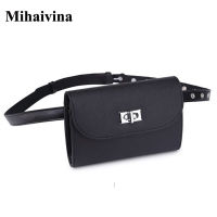 Mihaivina Women Leather Waist Bags Mini Phone Purse For Women Fanny Pack Belt Bag Women Bag Black Waist Pack wholesale