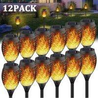 ◊◈ 1/2/4/6/8/10/12Pcs Solar Flame Torch Light Flickering Light Waterproof Garden Decoration Outdoor Lawn Path Yard Patio Floor Lamp