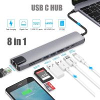 USB C HUB Type C Adapter with 4K USB C to HDMI-compatible Ethernet 100mbps 2 USB 3.0 Ports USB-C PD for for iMac air Pro