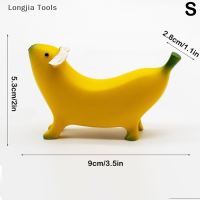 Longjia Tools ตุ๊กตาเรซินประดับตกแต่งบ้านรูปปั้นสุนัขกล้วยสุดสร้างสรรค์รูปปั้นโนมส์งานฝีมือสวนสุดสร้างสรรค์ของขวัญ