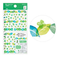 MIDORI Sticker Schedule 2535 Semi-Transparent Leaf / สติ๊กเกอร์กึ่งโปร่งใสสำหรับแพลนเนอร์ ลายใบไม้ (D82535006)