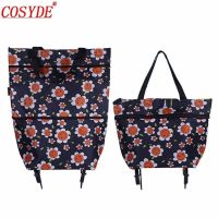 New Women Portable Foldable Shopping Bag On Wheels High Capacity Vegetable Market Bag Large Shopping Bags Reusable Trolley Bag