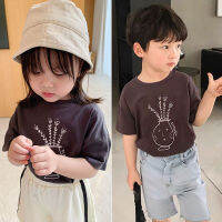 LittleQweenOfficial T เสื้อเด็กแขนสั้นของผู้หญิงเสื้อสำหรับ1-8T เสื้อผ้าการ์ตูนเสื้อยืดเด็กแฟชั่นเสื้อผ้าเด็ก1BT0009