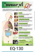 โทษของuุหรี่   EQ 130  โปสเตอร์สื่อการสอน หุ้มพลาสติก ขนาด 50 * 70 cm