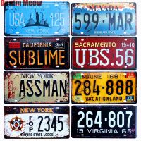 【YF】✟❣❐  NEW YORK 125 Metal Tin Signs Car Number License Bar Wall Painting Plate 30x15cm A925