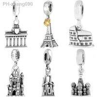 Berlin Brandenburg Gate Roman Colosseum Eiffel Tower Pendant Beads 925 Sterling Silver Charms Fit Pandora Bracelet DIY Jewelry