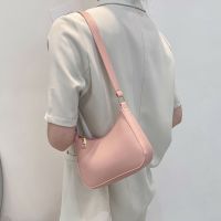 Vintage Women Pure Color PU Shoulder Underarm Bag Casual Hobos Handbags