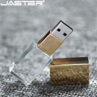 JASTER Crystal usb 2.0 sticks 3D print custom logo 4GB 16GB flash pendrive 32GB 64GB transparent glass (over 10 pcs free logo)