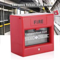 【ราคาถูก】Fire Emergency Button ฉุกเฉินออกจากปุ่มสัญญาณเตือนไฟไหม้ปล่อยความปลอดภัยกระจกสวิทช์สัญญาณเตือนการแบ่ง