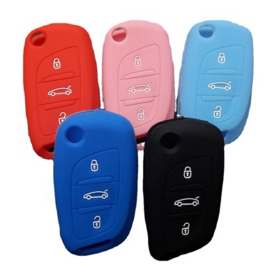 dfthrghd Keyless Entry Folding Remote Key Fob Silicon Cover For Citroen DS3 DS4 DS5 DS6 Flip Key Case 3 Button