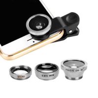 3-in-1 Wide Angle Macro Fisheye Lens Camera Kits Mobile Phone Fish Eye Lenses with Clip 0.67x for IPhone Xiaomi All Cell Phones