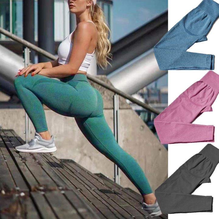 720px x 720px - Women's Leggings Yoga Workout Pants Contour Waist Training Fitness Sports  Butt Lifting Pants | Lazada.co.th