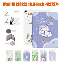 เคสสำหรับ iPad 10 (2022) 10.9 "10th iPad Gen 10.9นิ้ว A2777 A2757แฟชั่นคุณภาพสูงฝาครอบป้องกันแท็บเล็ตน่ารักลายการ์ตูนอะนิเมะขาตั้งหนังพลิกได้