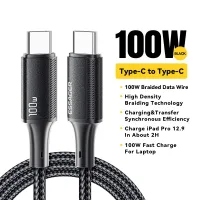 Essager Type C To Type C สายเคเบิล100W PD ที่ชาร์จไฟรวดเร็ว USB C ไปยัง USB C สายชาร์จ C To C Wire สำหรับ MacBook iPad Xiaomi Realme แท่นชาร์จผนัง POCO