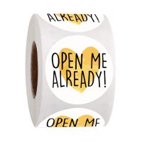 50-500Pcs“Open Me Already" Stickers 1inch Thank You Sticker for Gift Box Decoration Stationery Envelope Postcards Sealing Labels Stickers Labels
