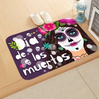 Doormat Anti-slip Skull Printed Absorb Water Bath Mat Bathroom Home Kitchen Bedroon Floor Mat Entrance 40*60cm DD-0130