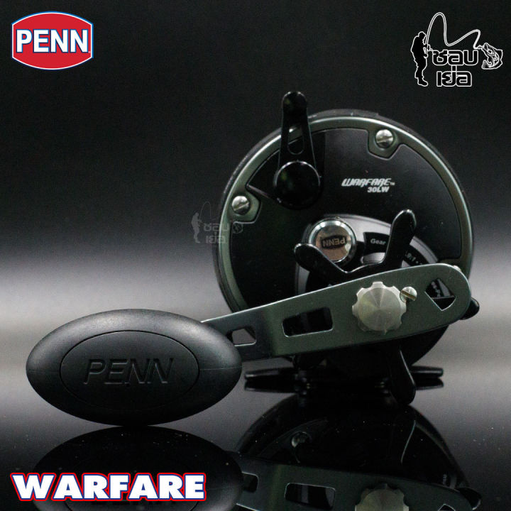 รอกตกปลา-รอก-penn-warfare-รอกเบท-เหมาะสำหรับตกปลาบึก-และปลาทะเล-ขนาดใหญ่-สีดำโหดดุดัน-มี-3-เบอร์ให้เลือก-มีทั้งซ้ายและขวา