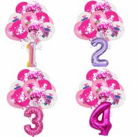 Princess Trolls Balloon Birthday Party Decoration 32inch Number Ballon Welcome Arch Room Home Decor Boy Gift Kid‘s Shower Toy Balloons