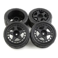 8PCS 12mm Hex 65mm Rubber Tire Wheel Tyres for Tamiya XV-01 TT-01 TT-02 LC Racing PTG-2 HPI WR8 HSP 1/10 RC Car,3