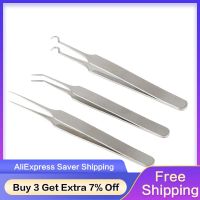 1PCS Stainless Steel Tweezers 3 Designs For Nail Art/Face Care/Eyelash Extension Blackhead Acne Blemish Pimple Remove Tools