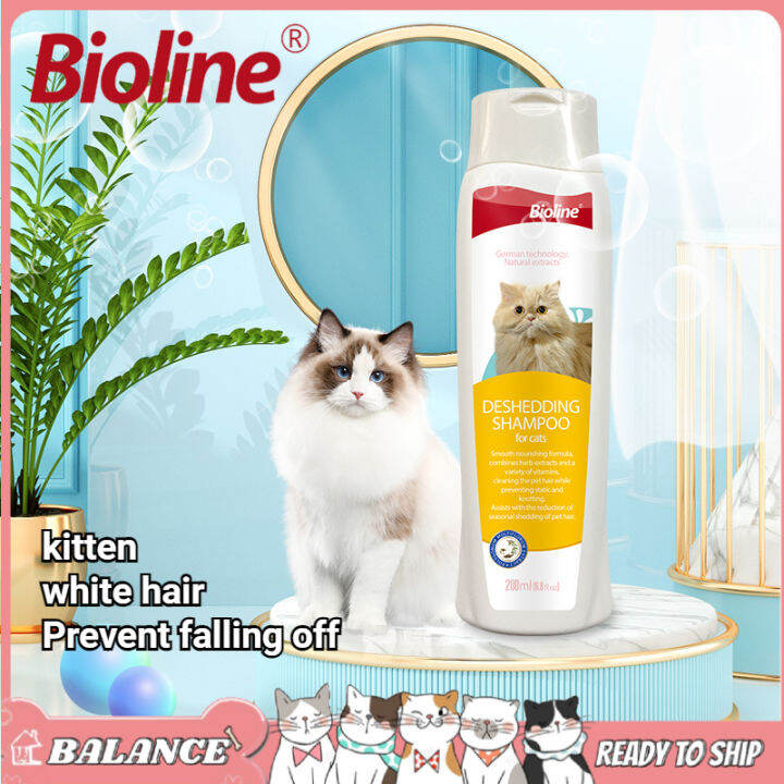 Bioline 200mL Cat Shampoo Kitten Multi Insect Repellant Colored White